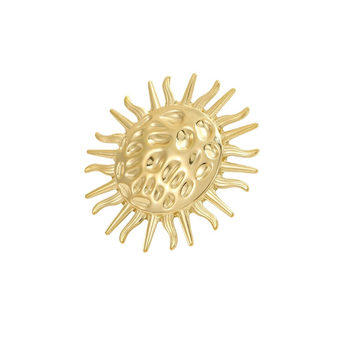Anello da donna in acciaio al titanio a forma di girasole, minimalista ed elegante, con finitura placcata