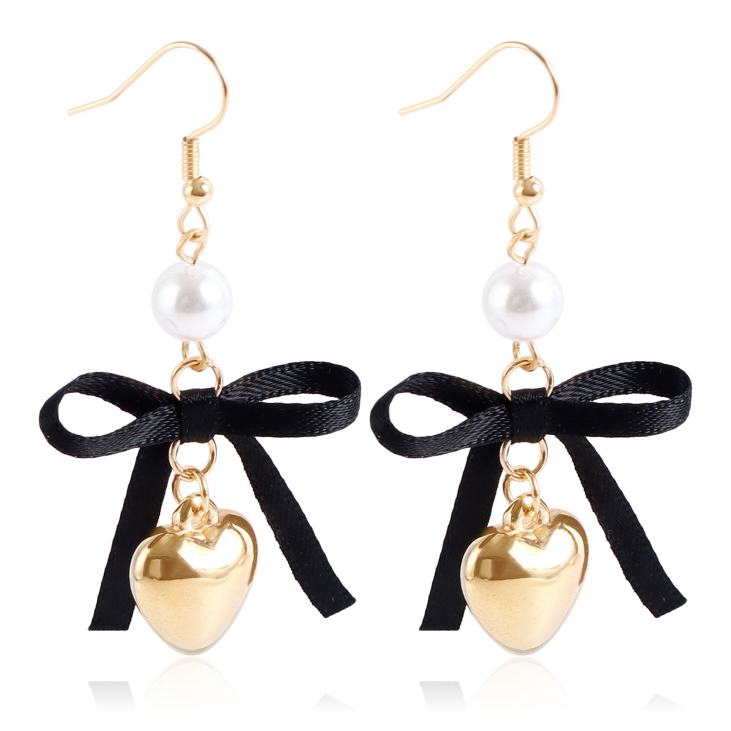 Collana pendente a farfalla minimalista con fiocco in metallo placcato con inserti di perle imitate per donna