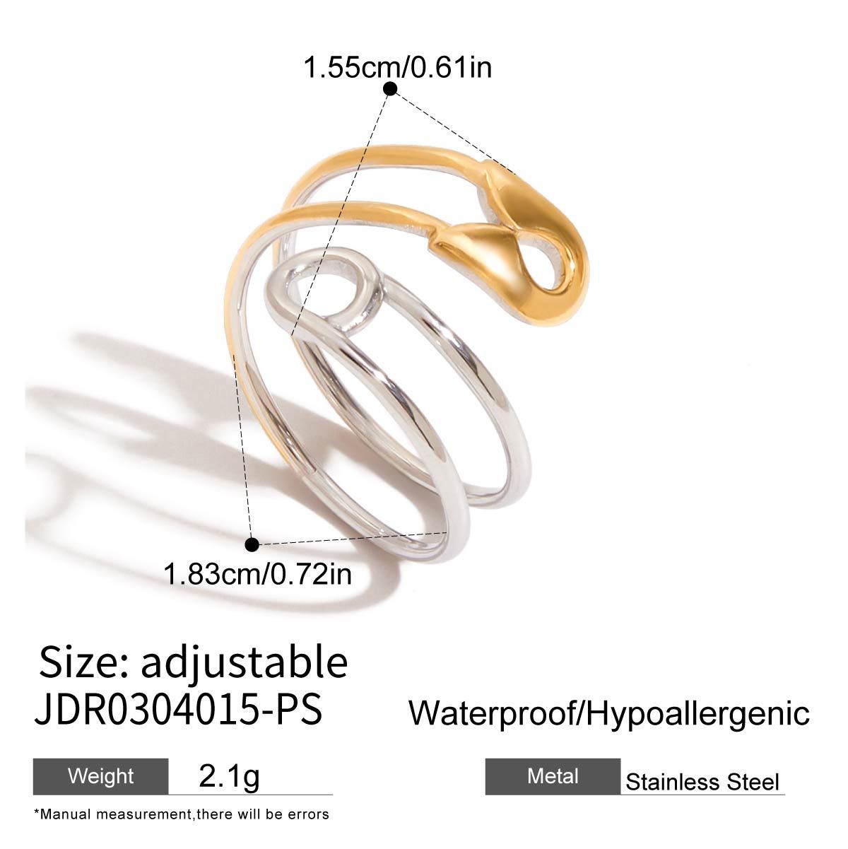 Anillo Geométrico de Acero de Titanio con Acabado de Chapado para Mujer Joyería Minimalista de Moda