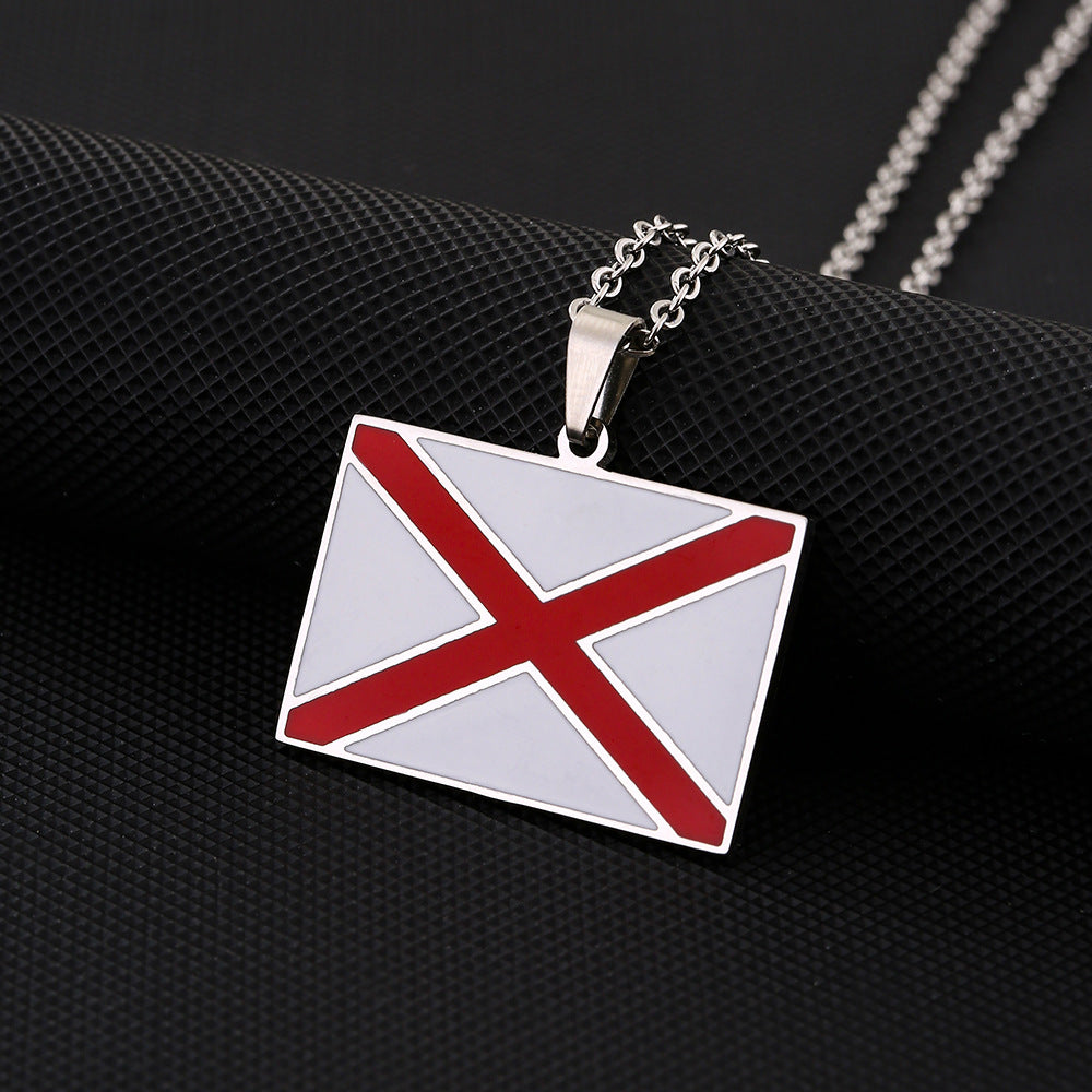Collana con Ciondolo Geometrico Minimalista in Acciaio Inox con Finitura Smaltata per Moda Unisex e Abbigliamento Casual