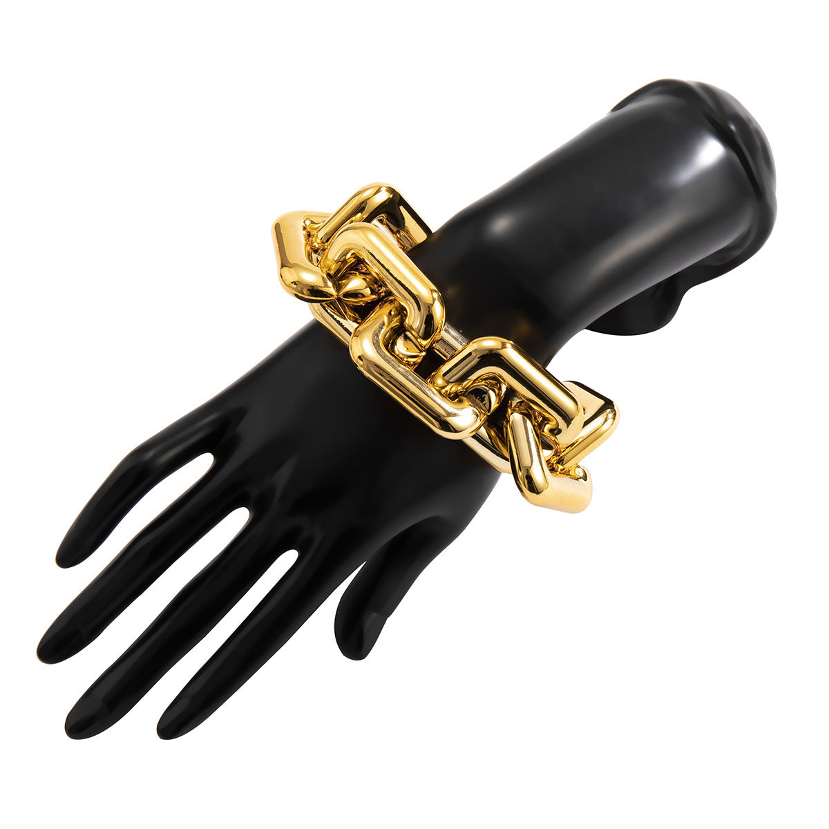 Minimalist Edgy Geometric Hollow Square Chunky Chain Bracelet for Women