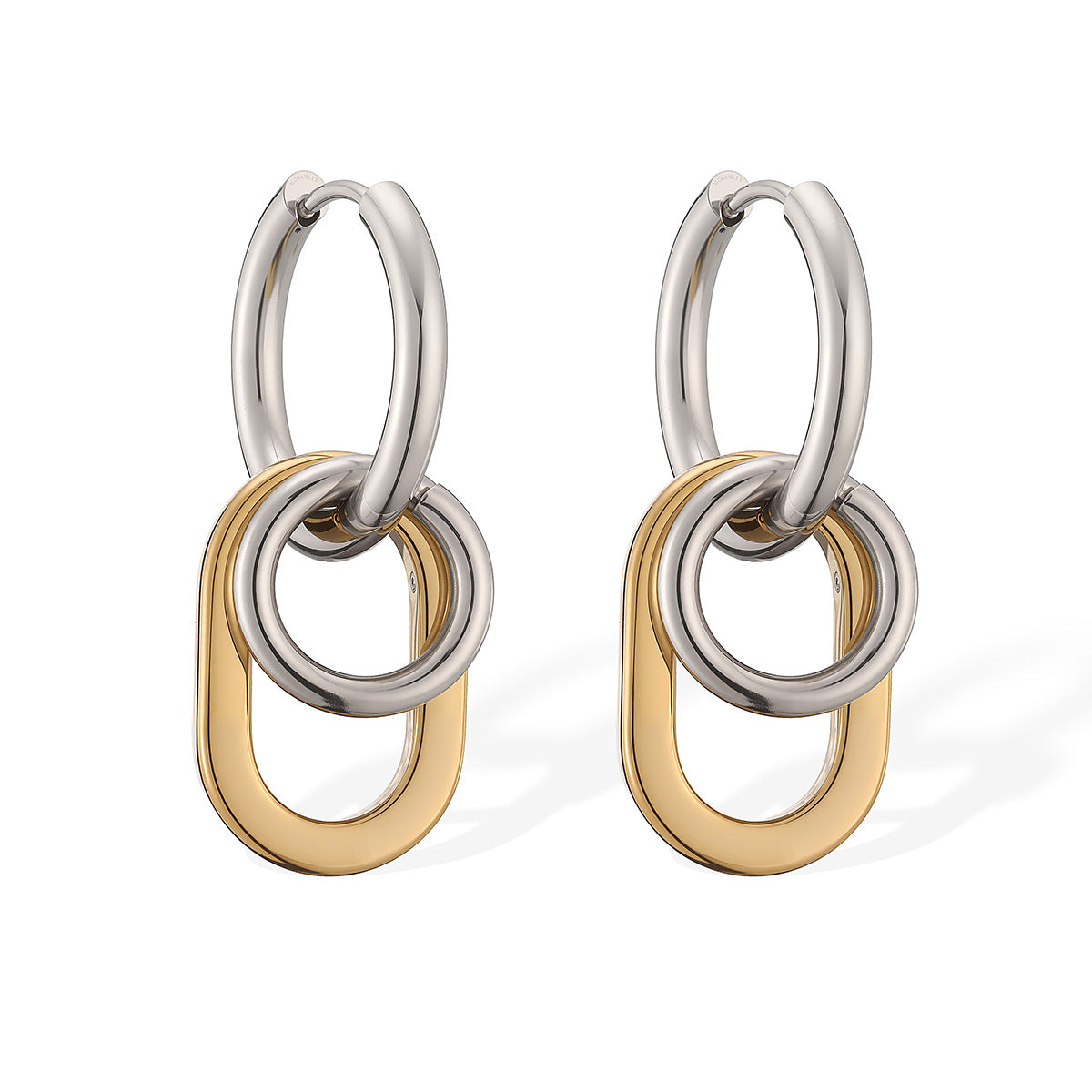 Minimalist Geometric Gold Plated Stainless Steel Earrings for Women