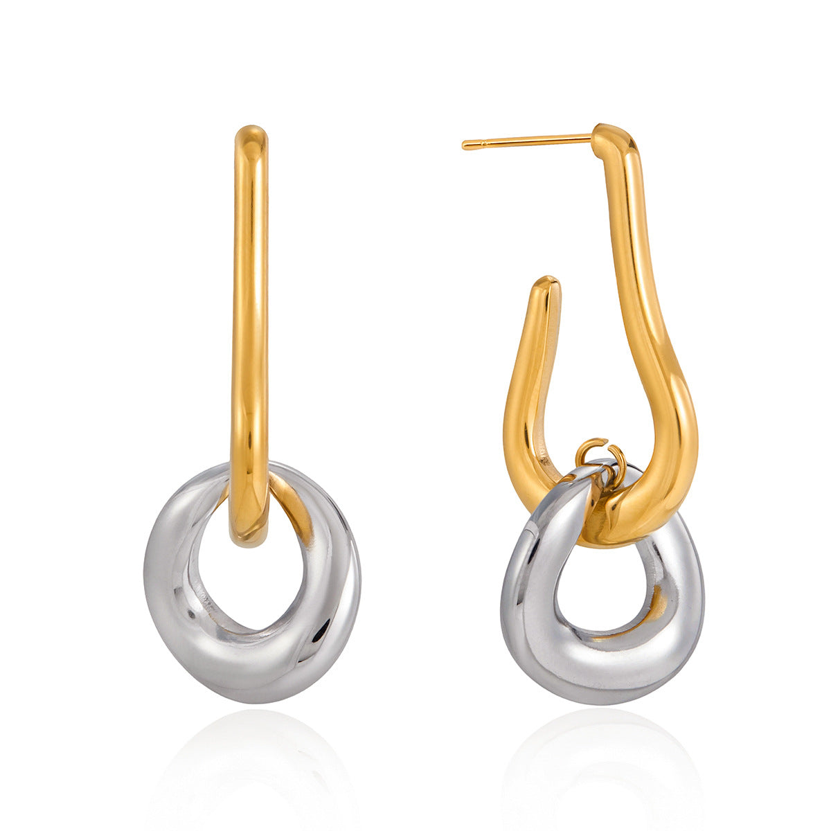 Minimalist Geometric Triangle Stainless Steel Plated Earrings for Women