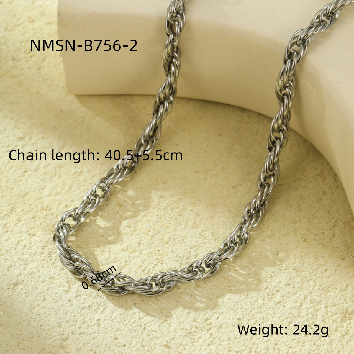Collar de clavícula de acero inoxidable con diseño de torsión de moda para mujer con acabado chapado