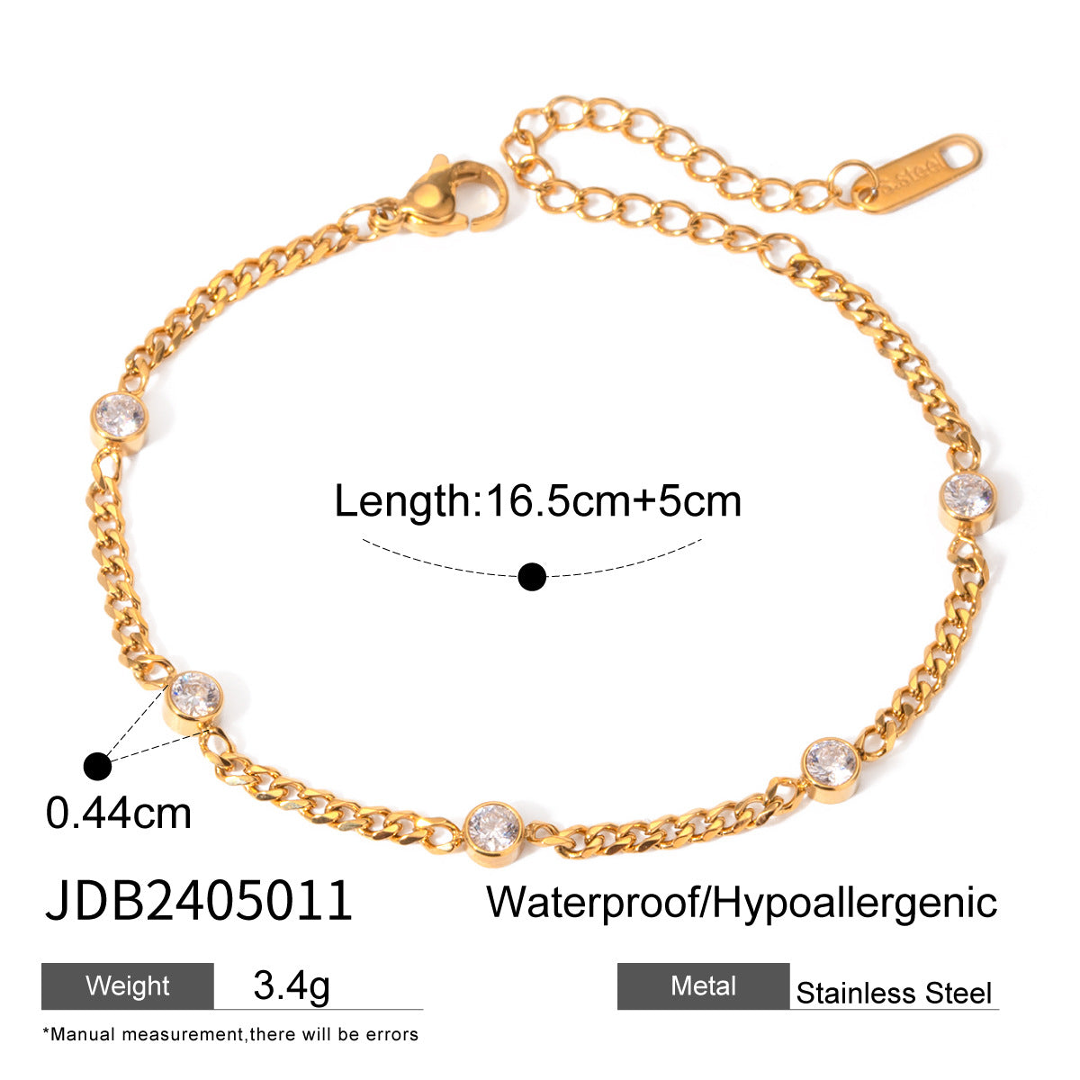Pulsera de acero de titanio con chapado en oro de 18 quilates, diseño de línea geométrica, a la moda, para mujer