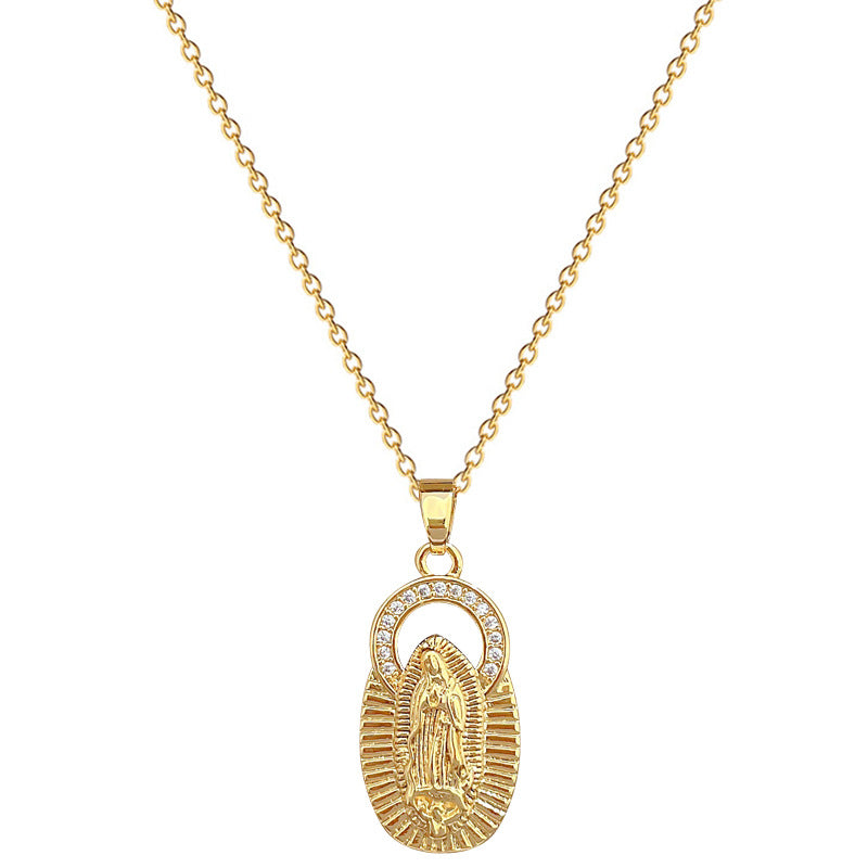 Collar con colgante geométrico de luna de acero de titanio de lujo para mujer con incrustaciones de diamantes de imitación y delicada cadena de clavícula