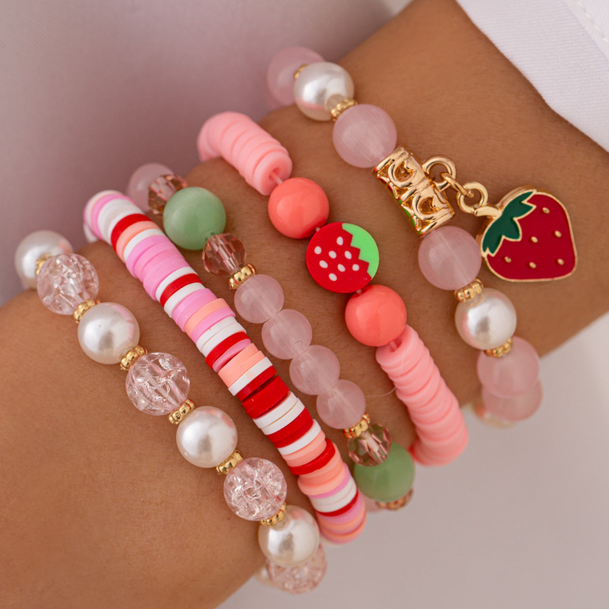 Bracciale da donna in argilla polimerica a forma di lettera in stile bohémien con finitura placcata