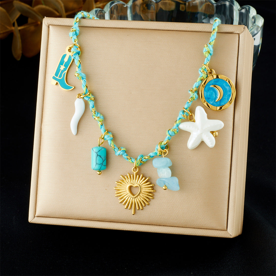 Gold Plated Stainless Steel Star and Animal Pendant Necklace for Women