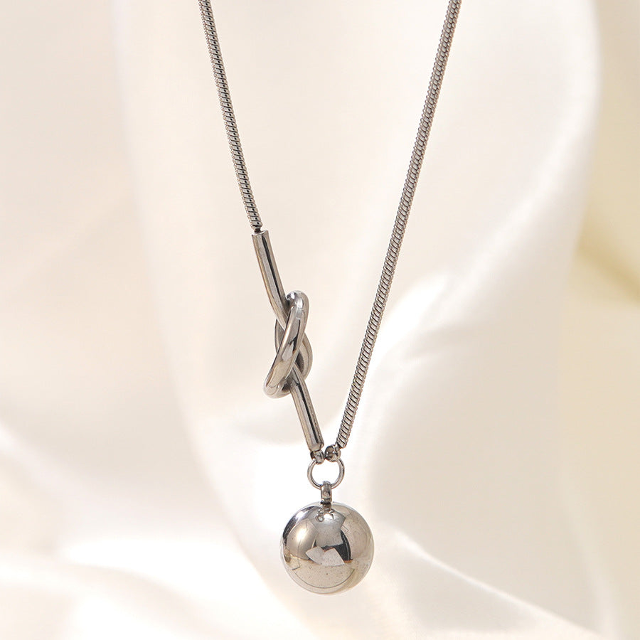 Elegant 18K Gold Plated Geometric Round Stainless Steel Snake Chain Necklace