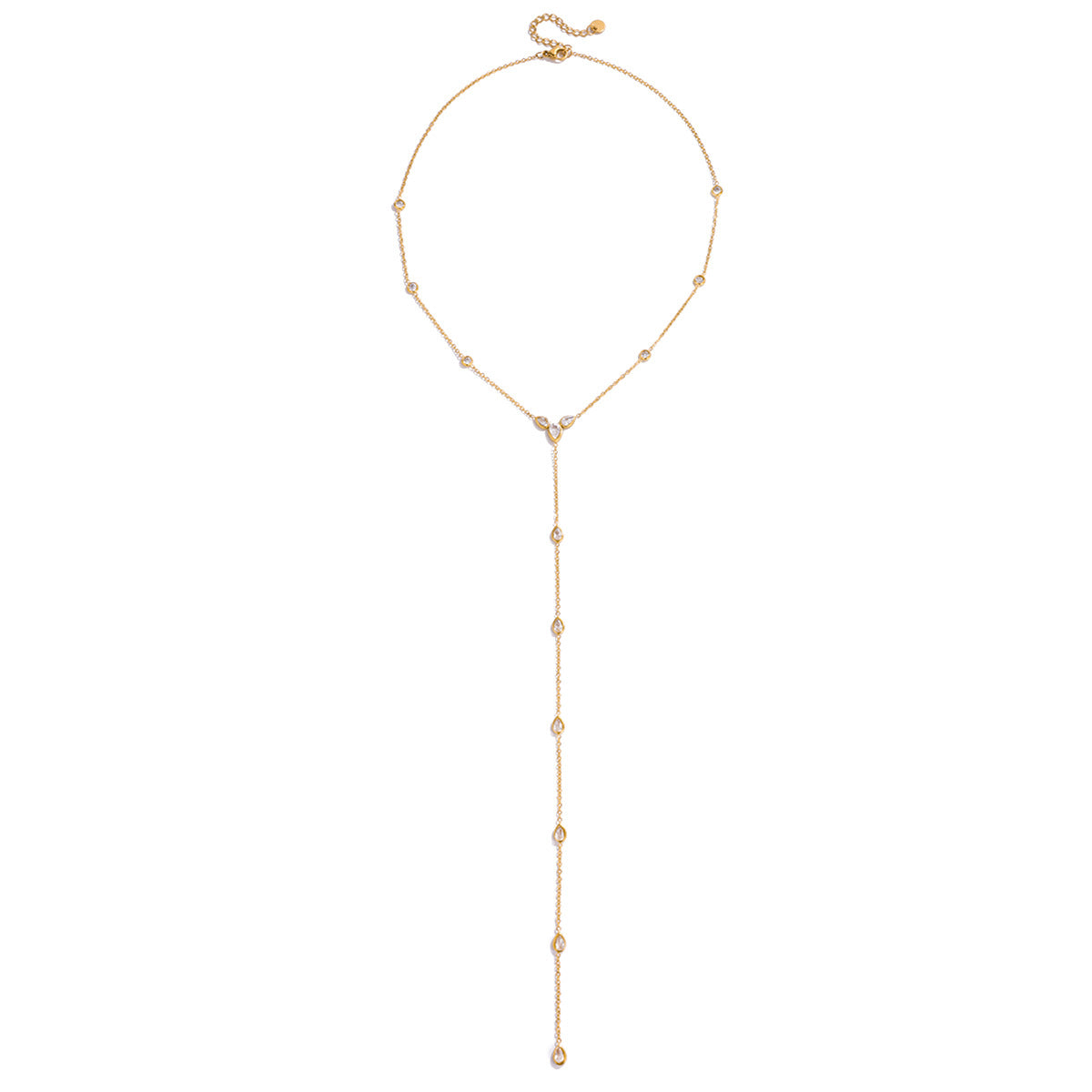 Collana da Donna in Acciaio Inossidabile a Y Geometrica con Ciondolo Minimalista Lussuoso in Acciaio Placcato Titanio