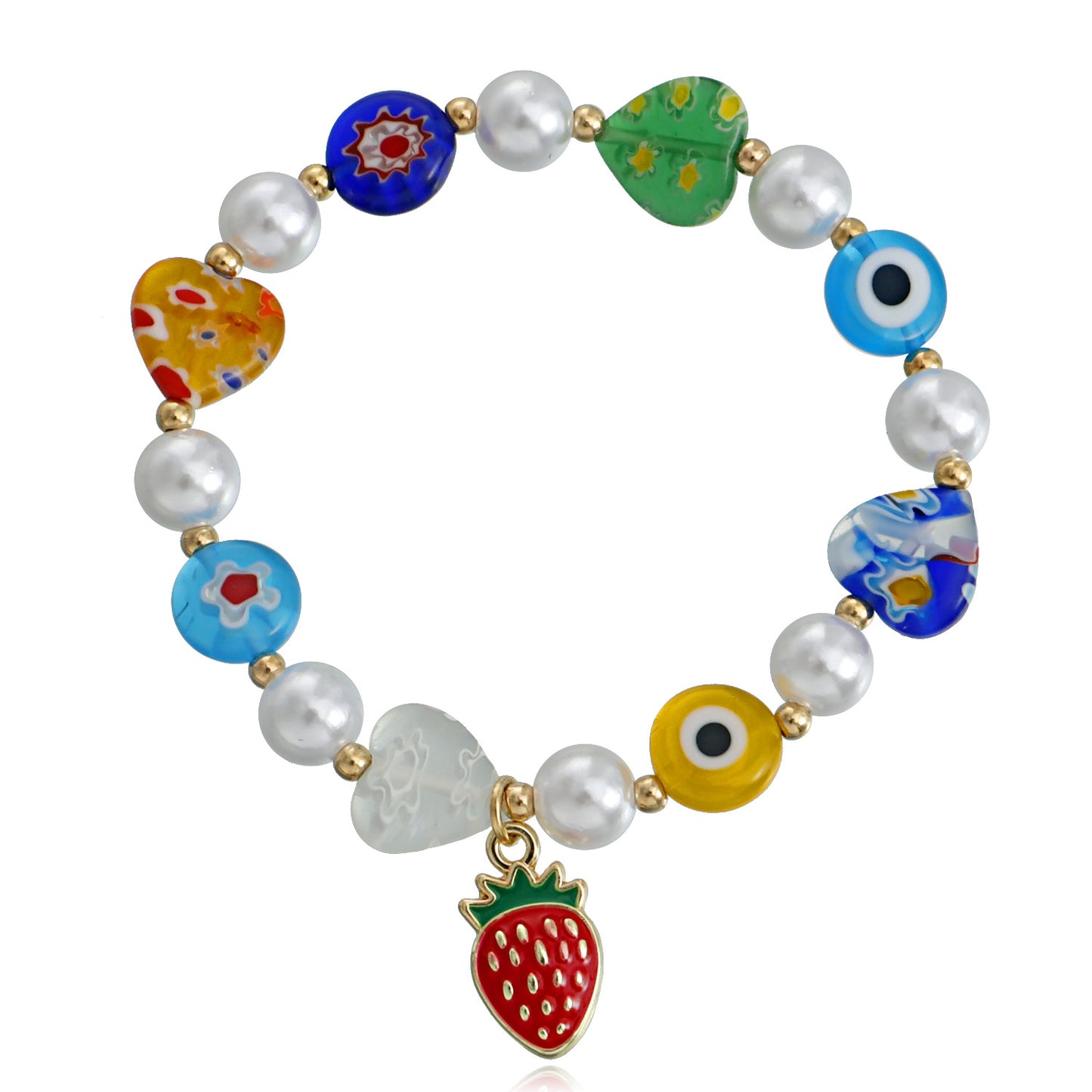 Vintage-Inspired Geometric Turquoise Beaded Elastic Bracelet for Women with Alloy Base and Plated Finish