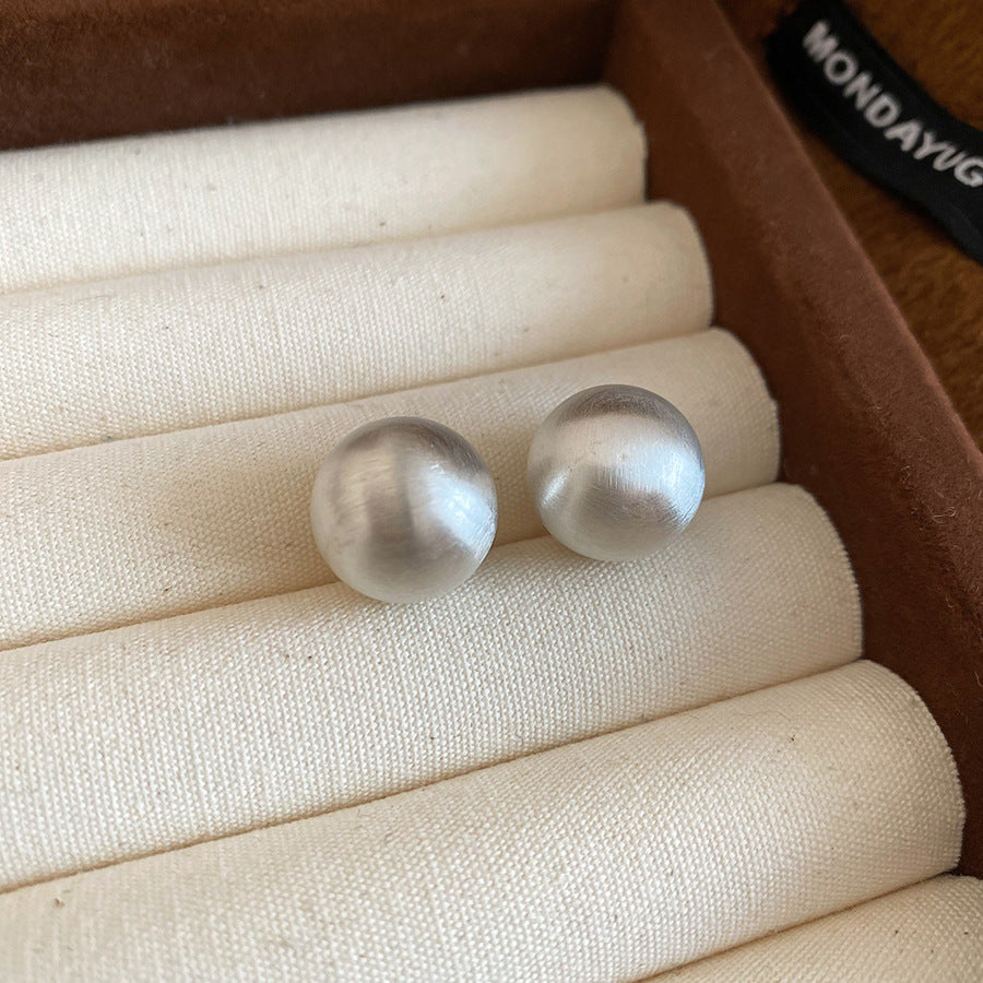 Orecchini rotondi geometrici minimalisti da donna in rame placcato con perni in argento 925
