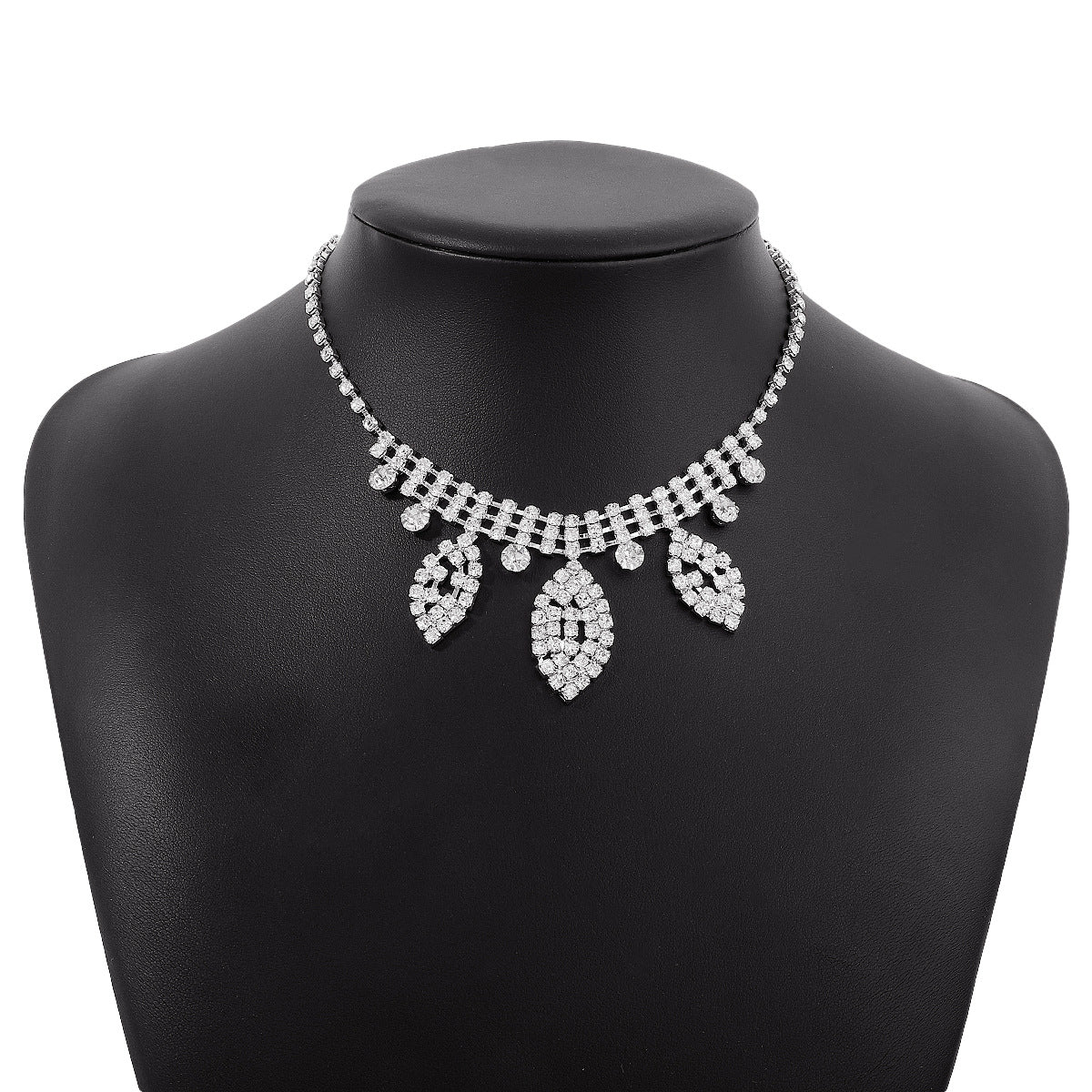 Collar de diamantes de imitación con ojo de demonio geométrico, dulce y atrevido, con acabado chapado para mujer
