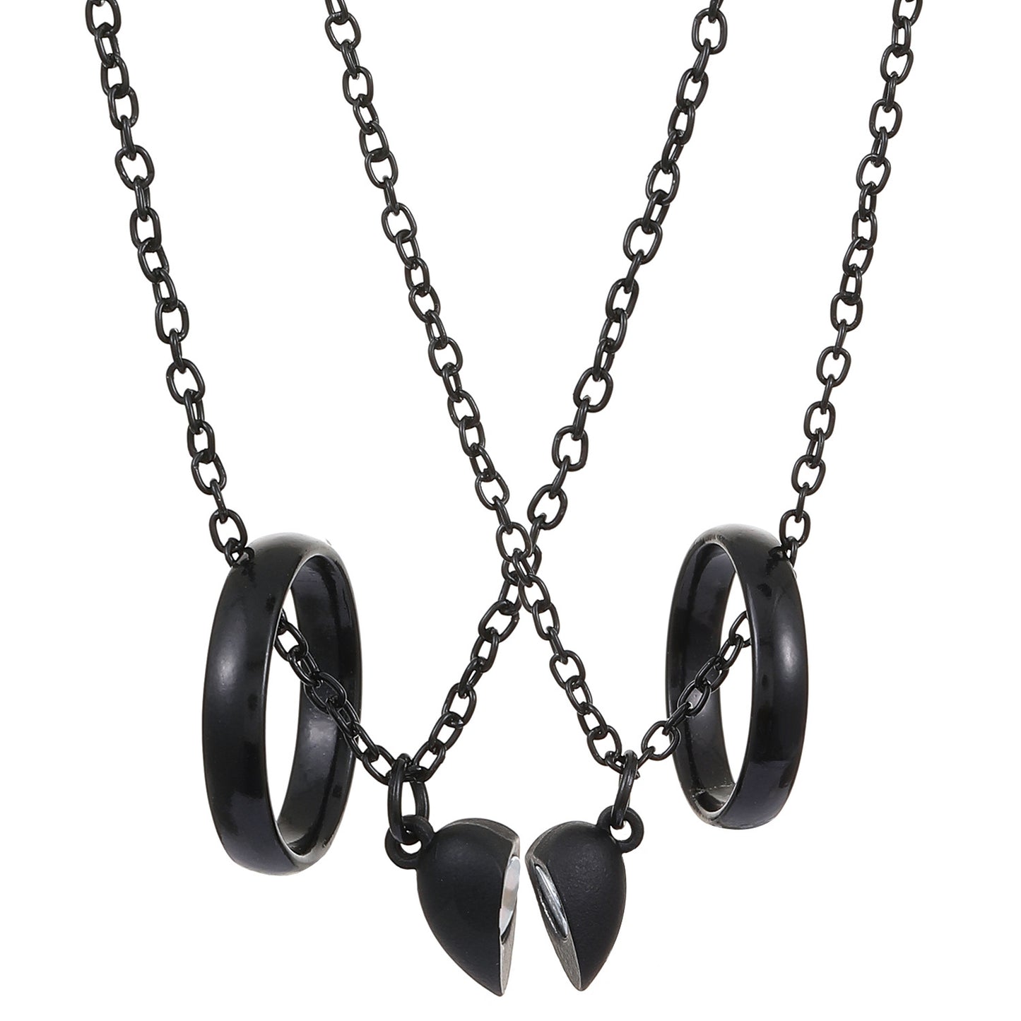 Collar Minimalista con Colgante de Corazón Hueco para Mujer, Cadena de Serpiente Chapada en Aleación, Joyería Casual de Moda