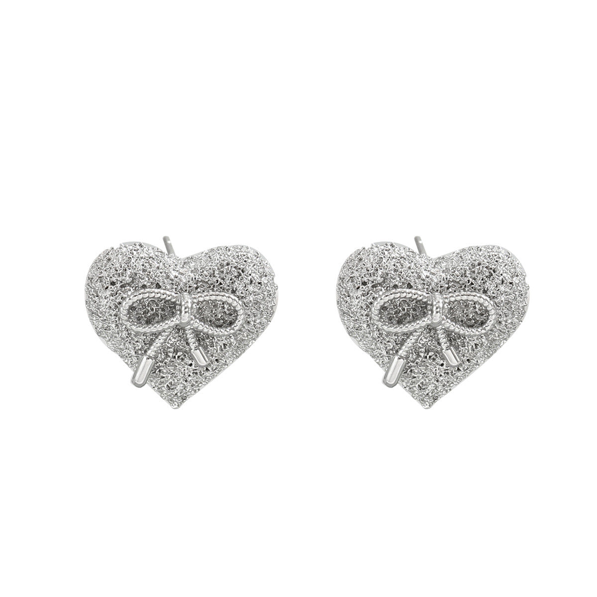 Pendientes de Cobre Minimalistas con Baño, en Forma de Lazo y Corazón, para Mujer