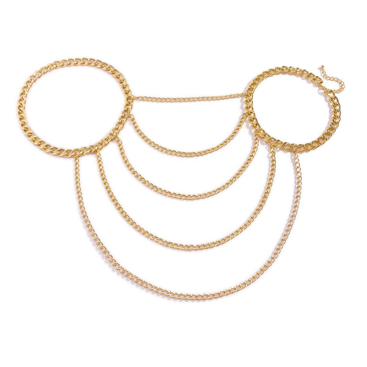 Minimalist Streetwear Geometric Aluminum Alloy Curb Chain Layered Necklace