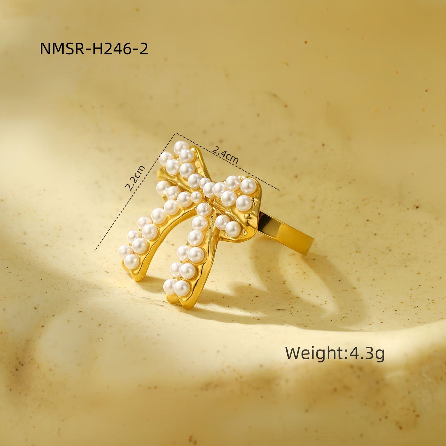 Pendientes de perlas de acero de titanio con forma de lazo y collar de acero inoxidable chapado para mujer