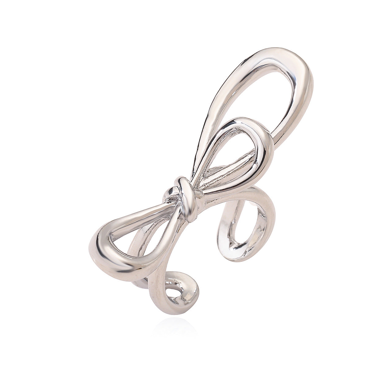 Anello Aperto da Donna Minimalista con Fiocco Geometrico Placcato Oro 18K