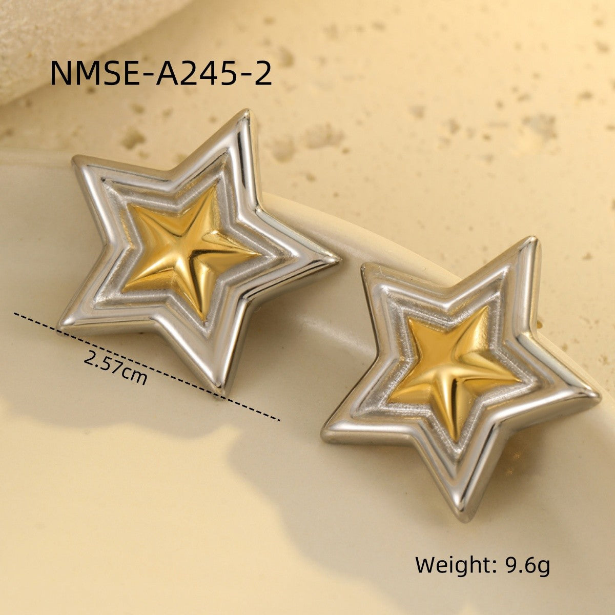Fashionable Heart-Shaped Stainless Steel Earrings with Color-Blocking Design for Women