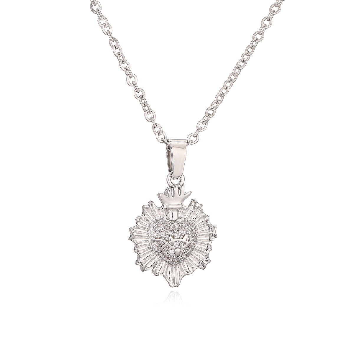 Collana Clavicola Minimalista Geometrica da Donna con Base in Rame Placcata in Oro Vero e Intarsio di Zirconi