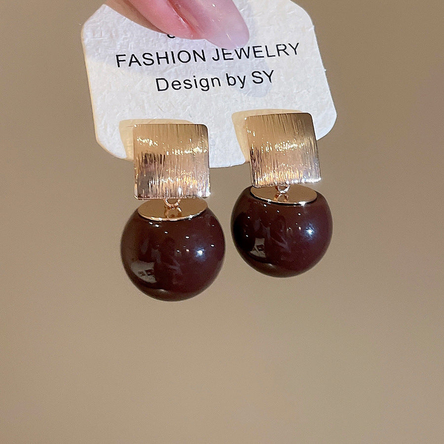 Orecchini a perno tondi in resina minimalista con perni in argento 925 da donna — Gioielli per l'orecchio geometrici, alla moda, da ufficio, versatili per tutti i giorni, leggeri e di lusso