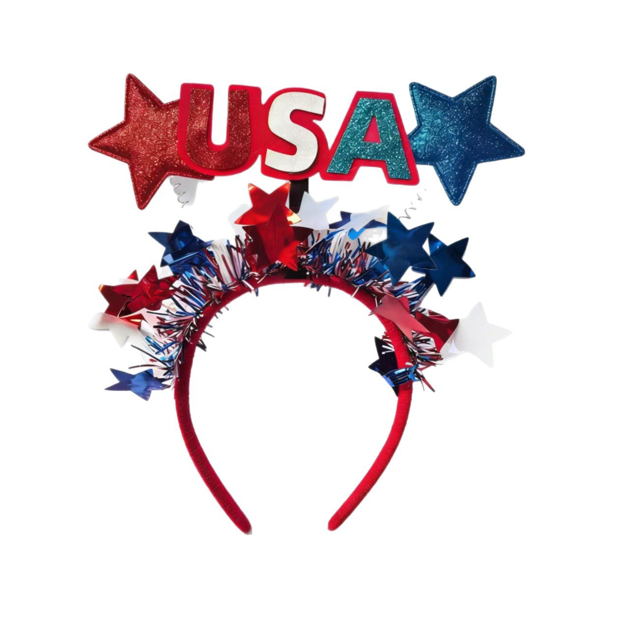 Fascia per capelli in resina a stella per la decorazione della festa del Giorno dell'Indipendenza degli USA