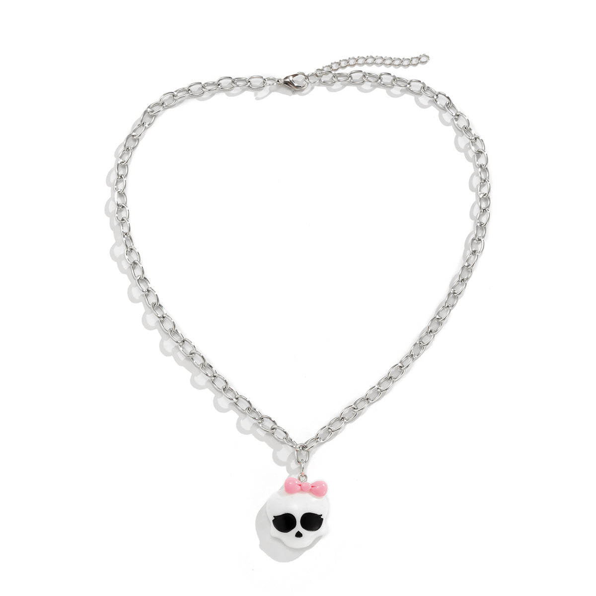 Dark Academia Alien Pendant Necklace with Acrylic 3D Design on O-Chain for Women Halloween Party Accessory