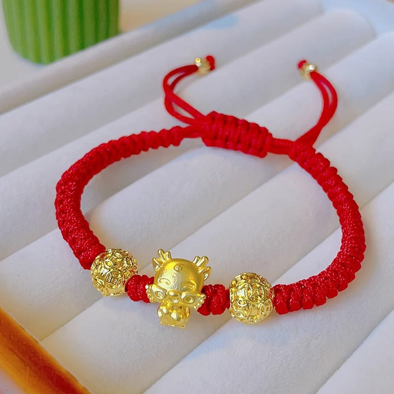 Chinese Style Red Cord Plated Animal Bracelet for Unisex