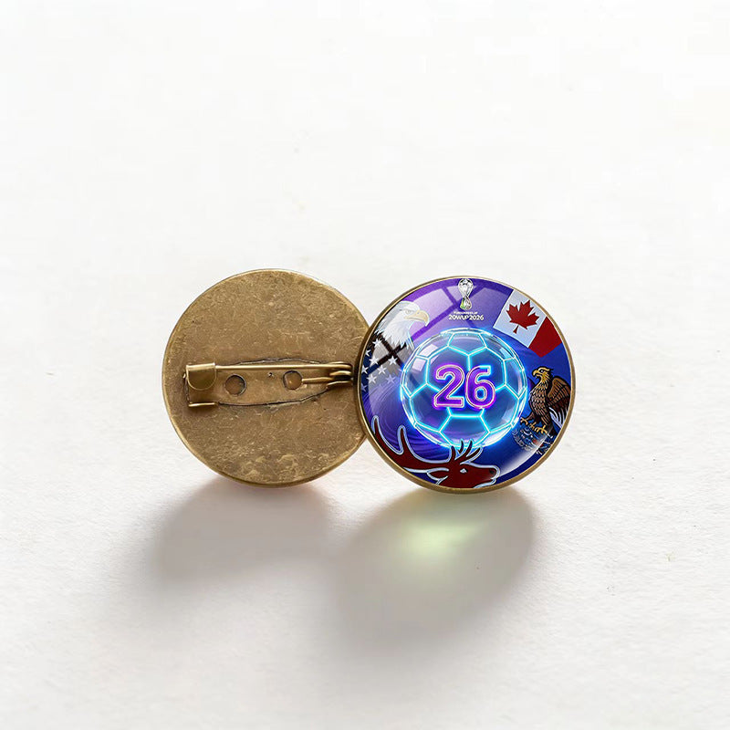 Vintage Bronze Plated Alloy Round Geometric Brooch Pin Unisex Fashion Accessory
