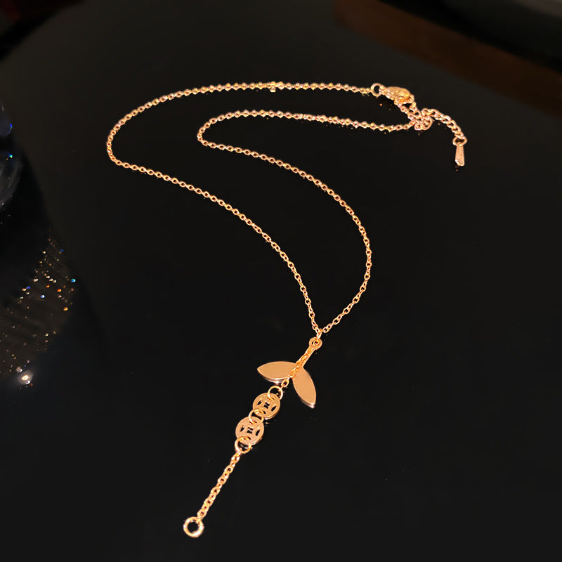 Streetwear Letter Cubic Zirconia Plated Titanium Steel Necklace for Unisex