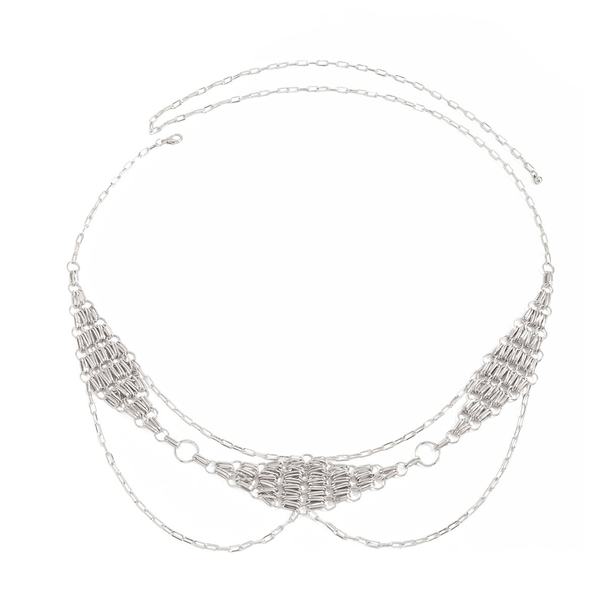 Vintage Punk Geometric Woven Iron Body Chain for Women