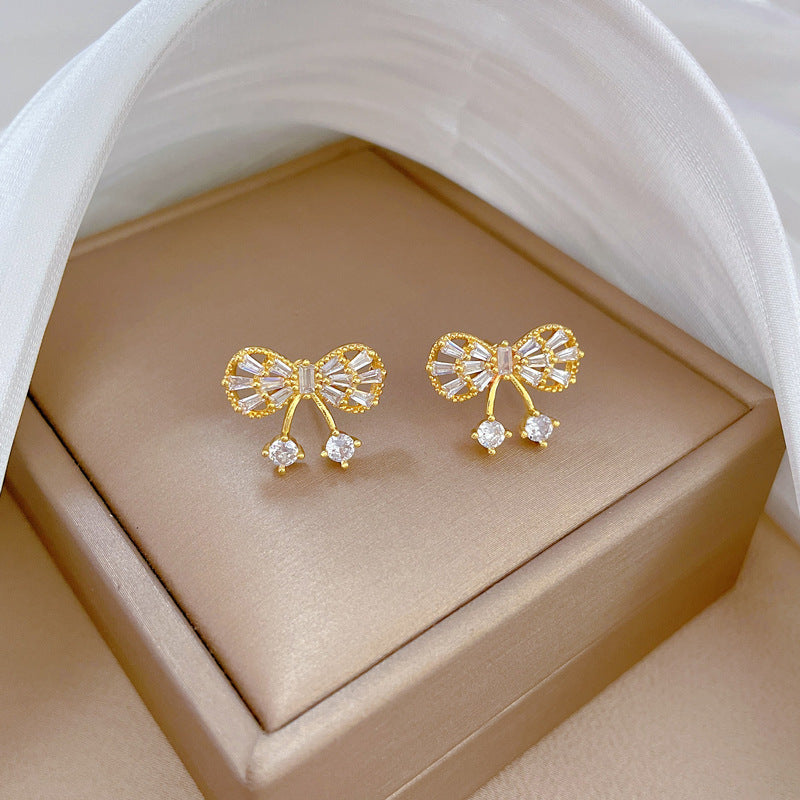 Luxury Titanium Steel Micro-Pave Butterfly Necklace and Earrings Set for Women Elegant Party Jewelry
