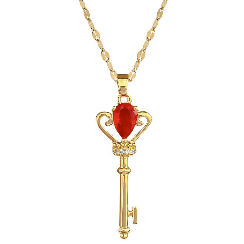 Collana Pendente Corona di Lusso in Acciaio al Titanio con Intarsio di Strass Design Geometrico per Donna e Uomo Catena Regolabile a Medaglione