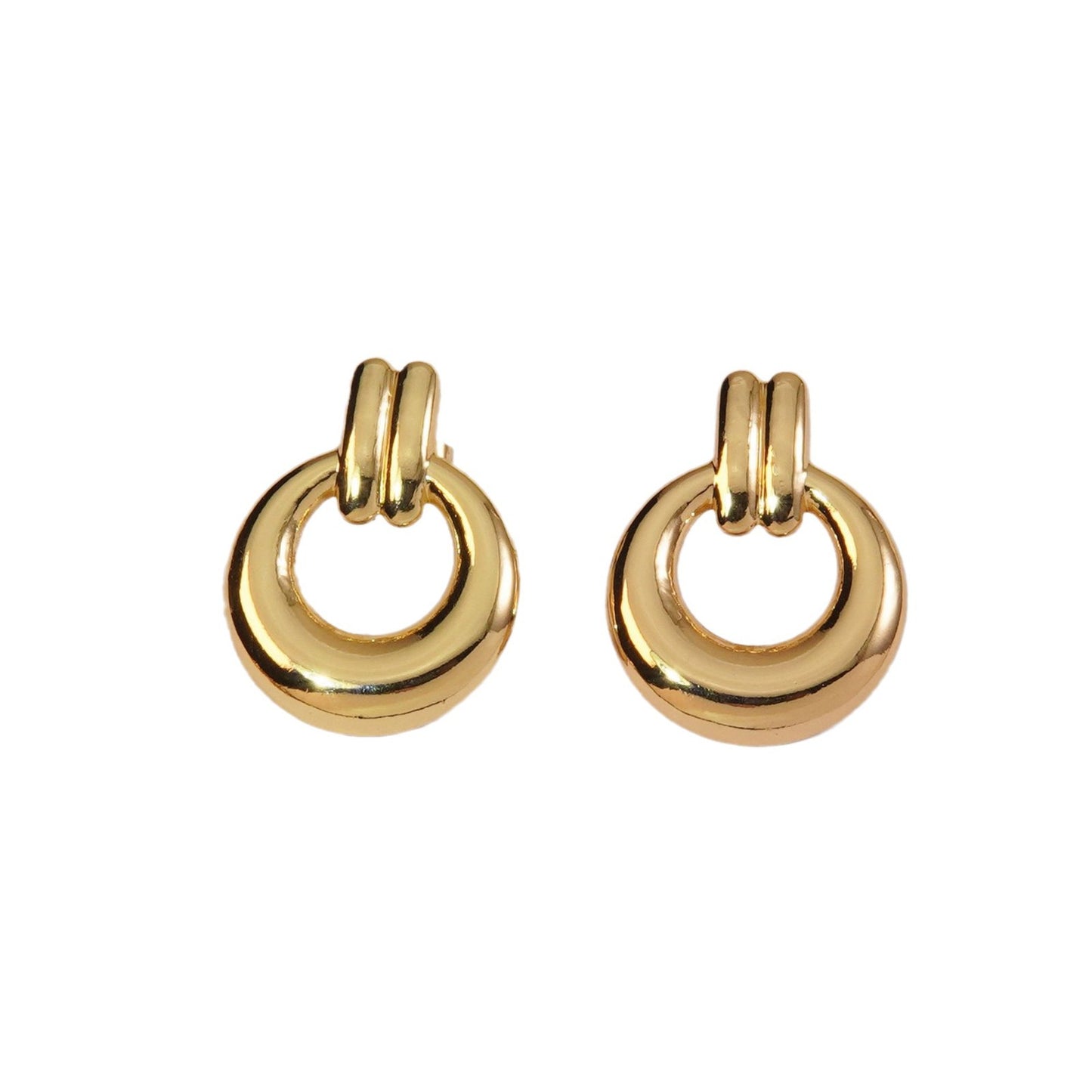 Vintage Round Geometric Plated Stainless Steel Earrings for Women