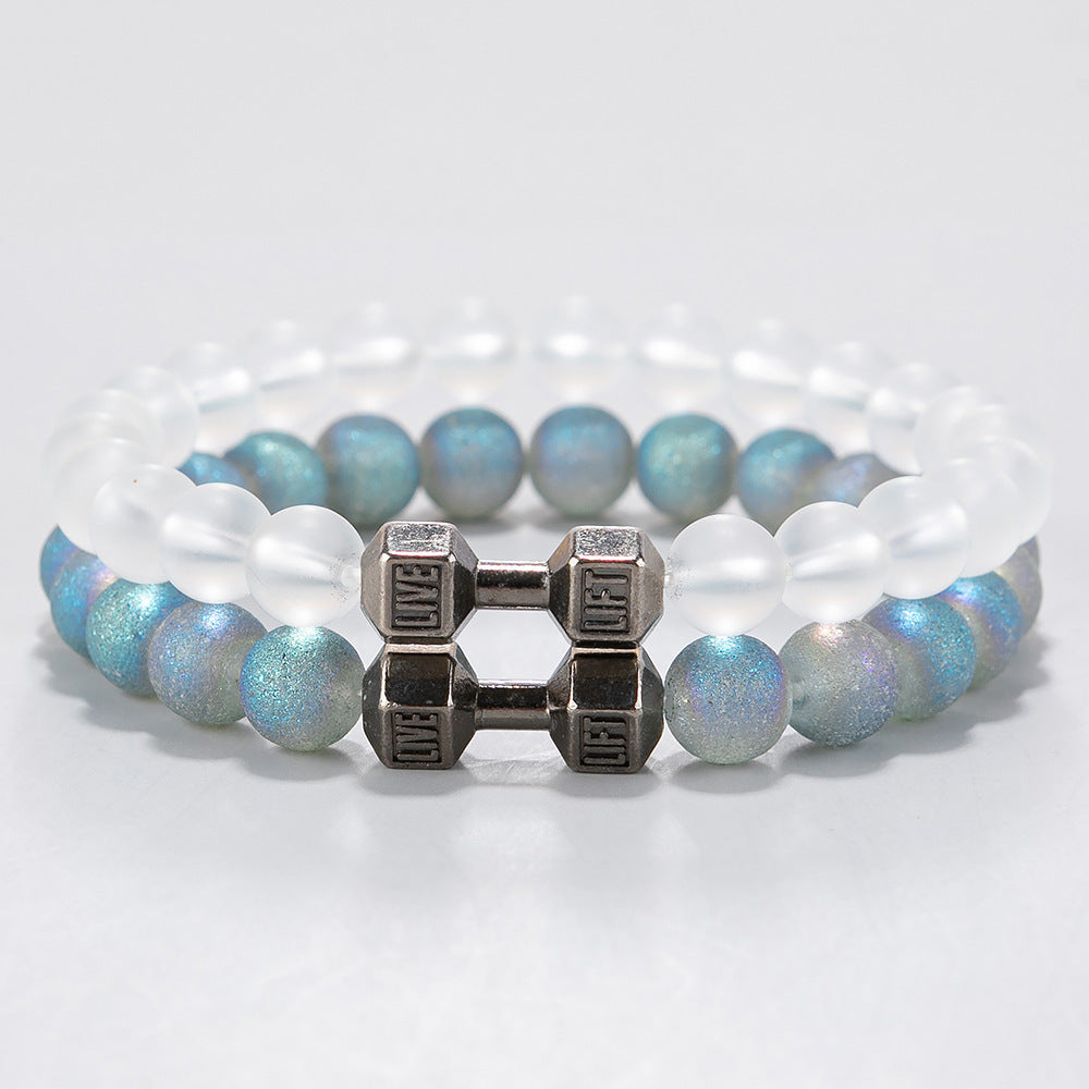 Minimalist Heart Agate Plated Bracelet Set for Unisex