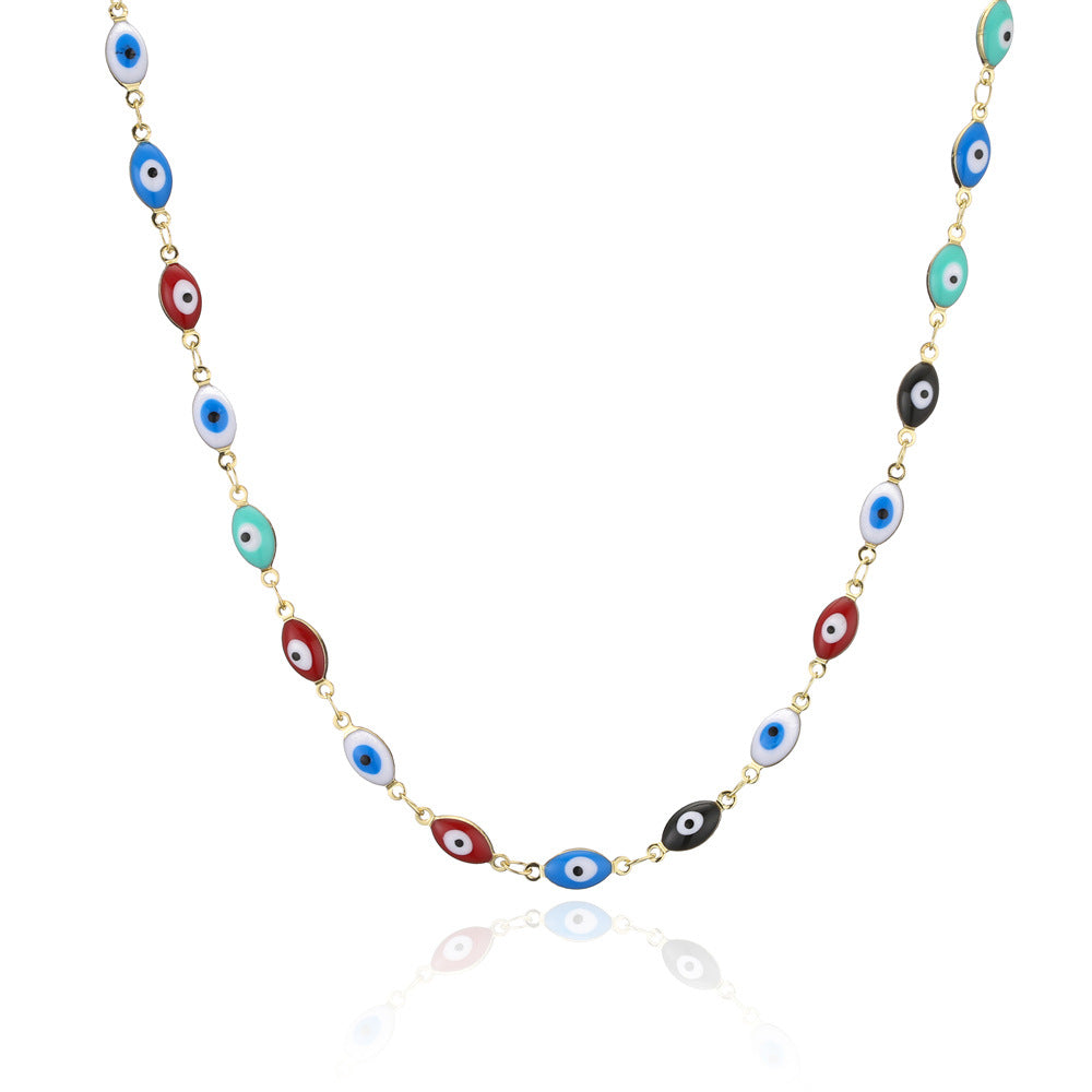 Geometric Drip Oil Gold Plated Brass Pendant Necklace