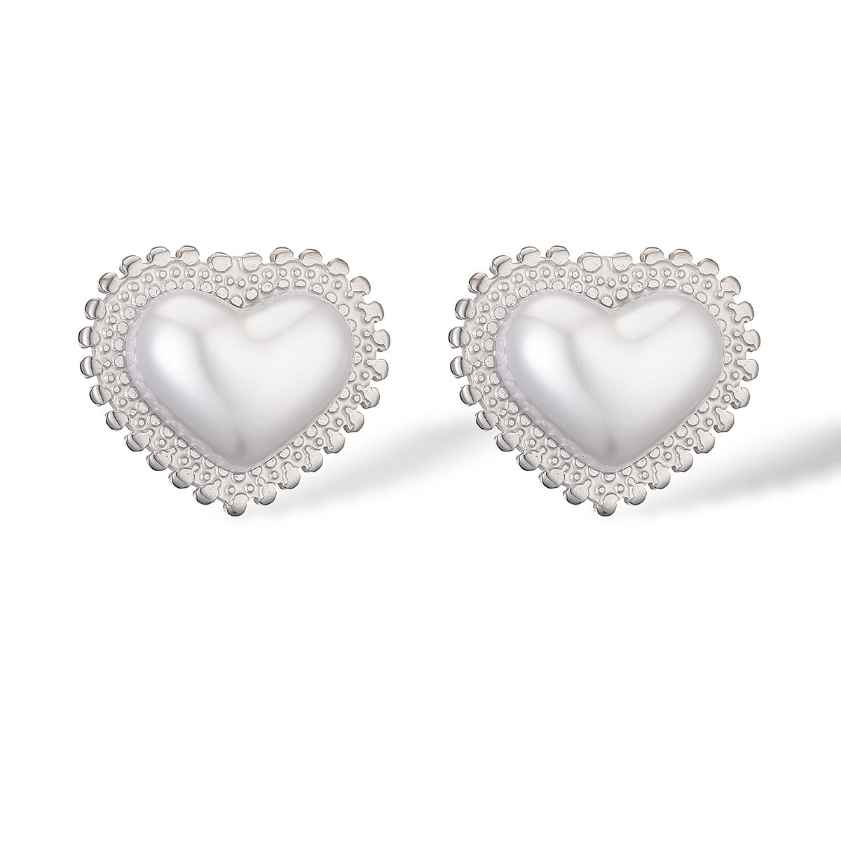 Minimalist Heart-Shaped Stainless Steel Earrings with 18K Gold Plating for Women, Micro-Pave Set, Geometric Design, Versatile Fashion Accessory