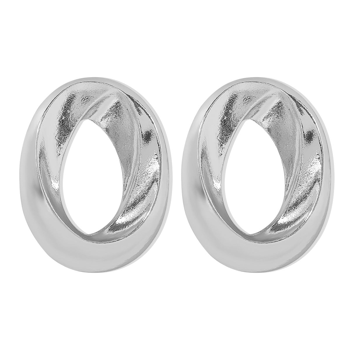 Orecchini a cerchio in metallo geometrici vuoti retrò dolci e audaci e collana con ciondolo in cordino di cera nera regolabile da donna