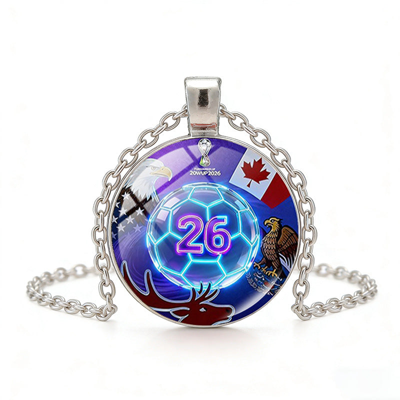 Collana unisex in lega placcata con pendente rotondo casual con cristalli geometrici