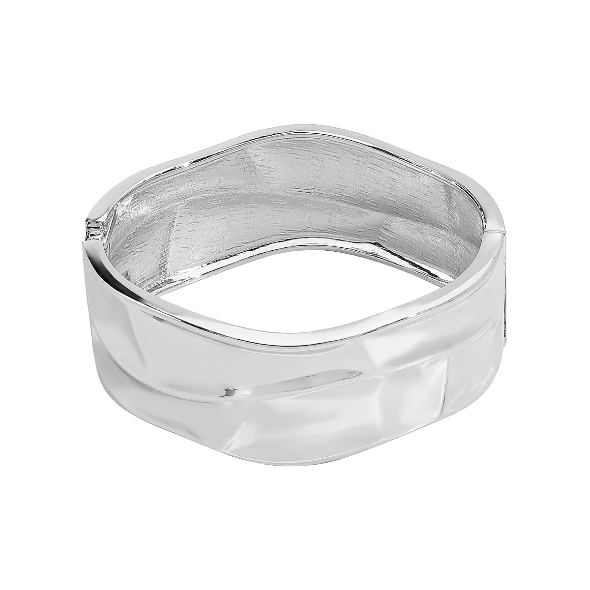 Geometric Wide Cuff Bracelet in Alloy with Plated Finish for Women, Fashionable and Stylish Design