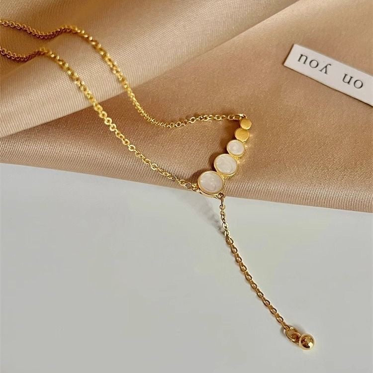 Minimalist Round Titanium Steel Plated Necklace for Women