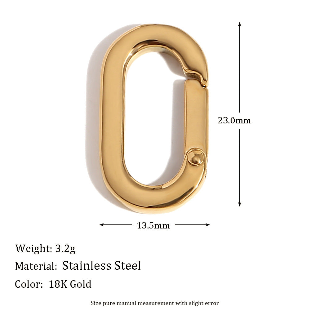 Ciondolo da Donna a Bottone Geometrico Minimalista in Acciaio Inossidabile con Placcatura in Oro 18K