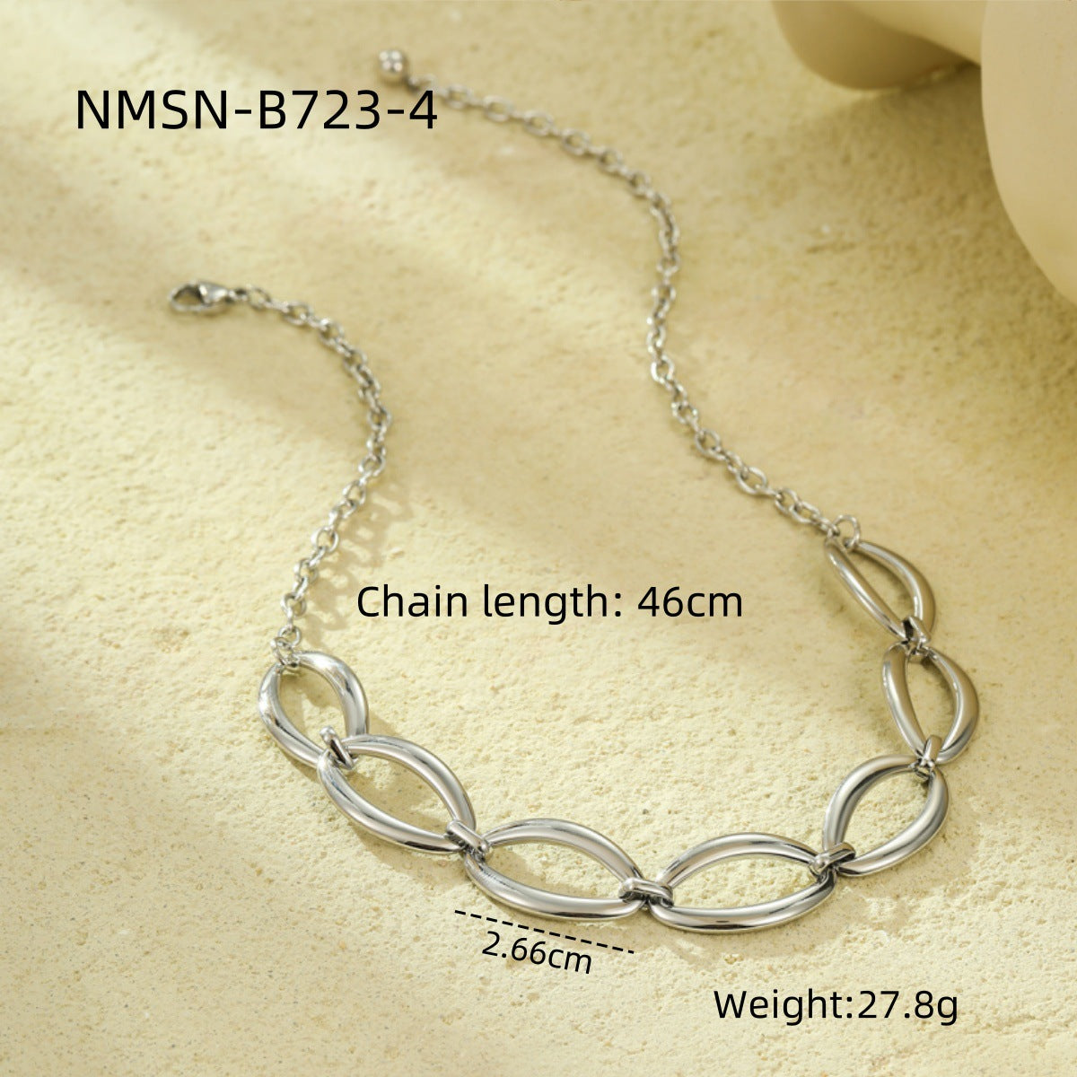 Conjunto de collar de acero inoxidable chapado con óvalos geométricos minimalistas para mujer