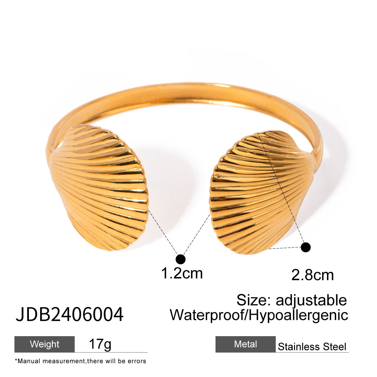 Stainless Steel Plated Shell Bracelet for Women