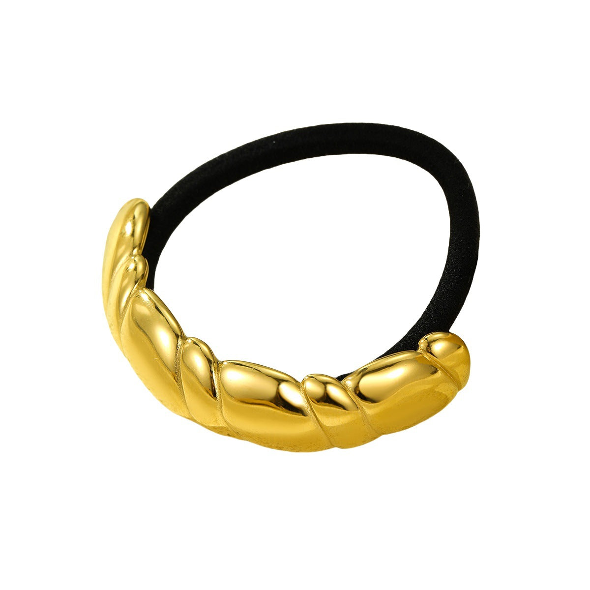 Fashion Arc-Shaped Stainless Steel Hair Tie with High Elasticity and Plated Finish for Versatile Styling