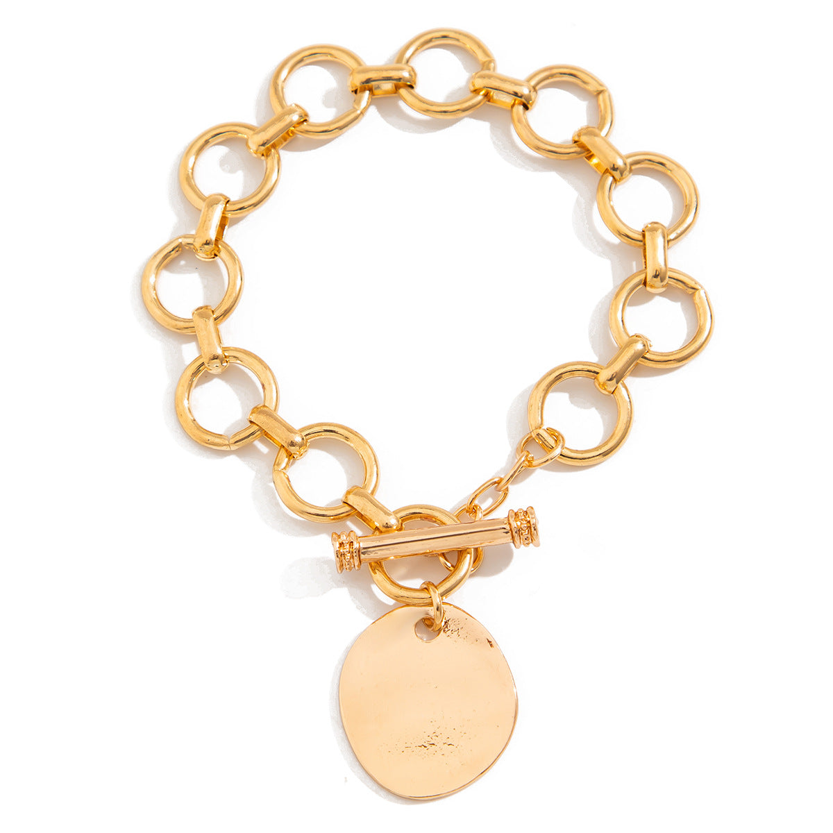 Minimalist Heart & Irregular Geometric Alloy Plated Bracelet for Women