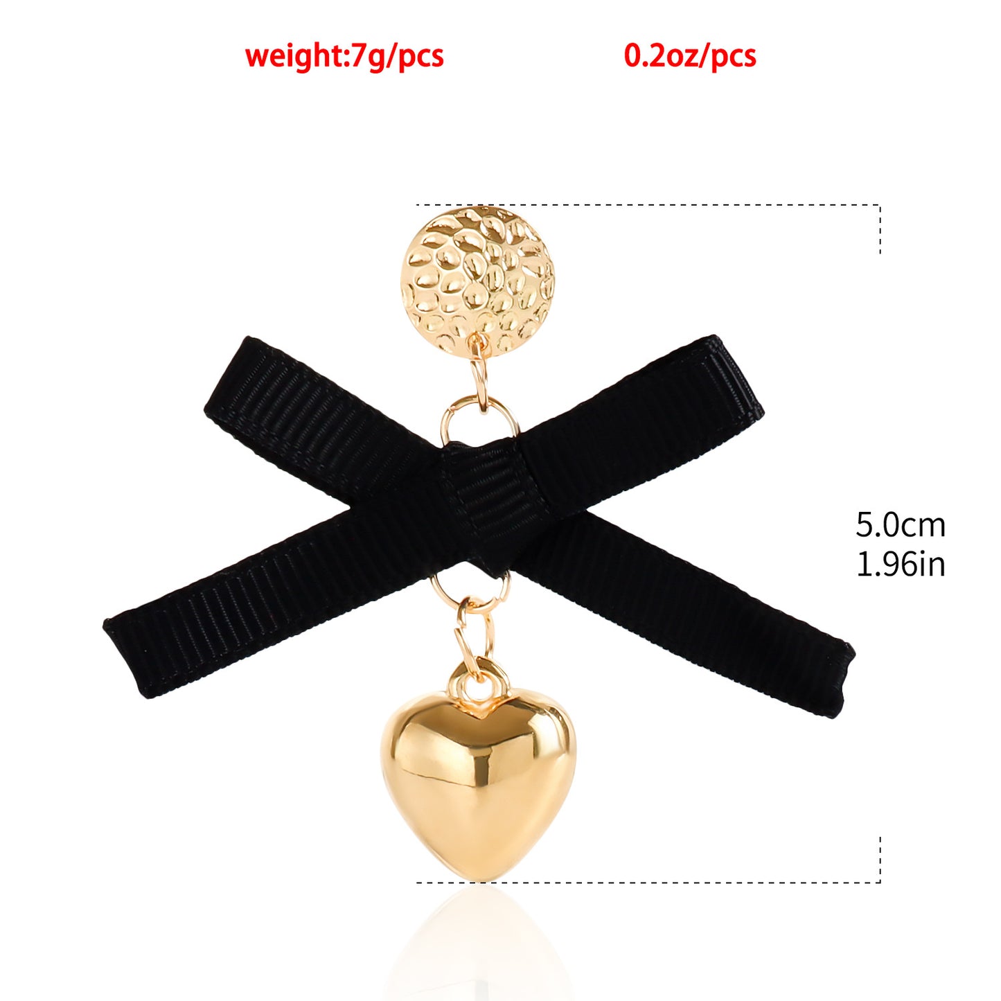 Elegant Bow and Heart-Shaped Pendant Earrings for Women with Electroplated Metal Finish