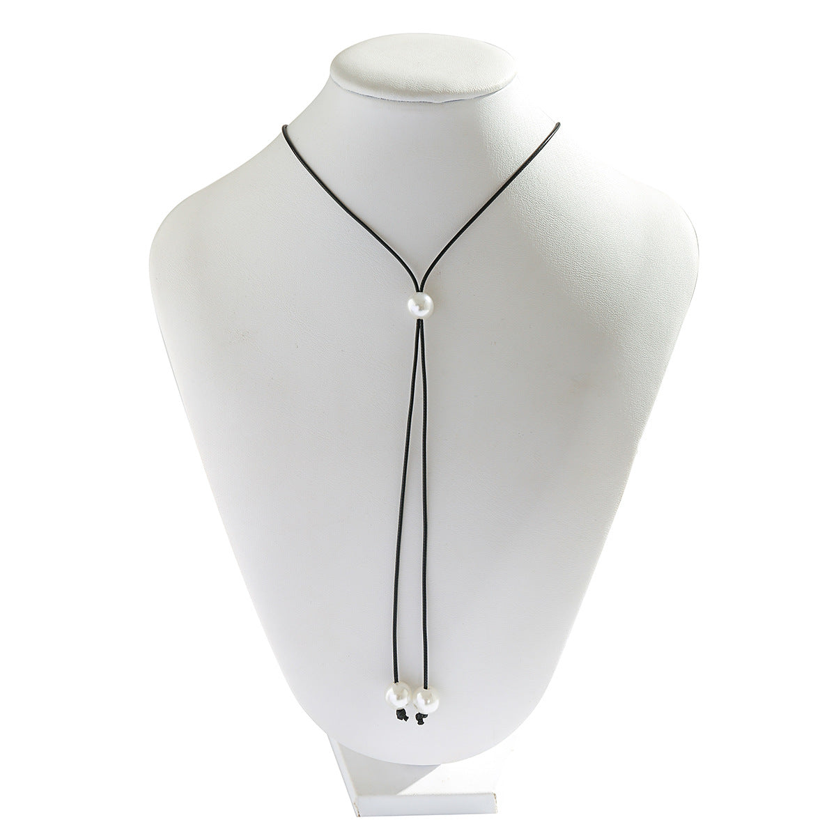 Casual Geometric Round Faux Pearl Tassel Knot Choker Necklace for Women