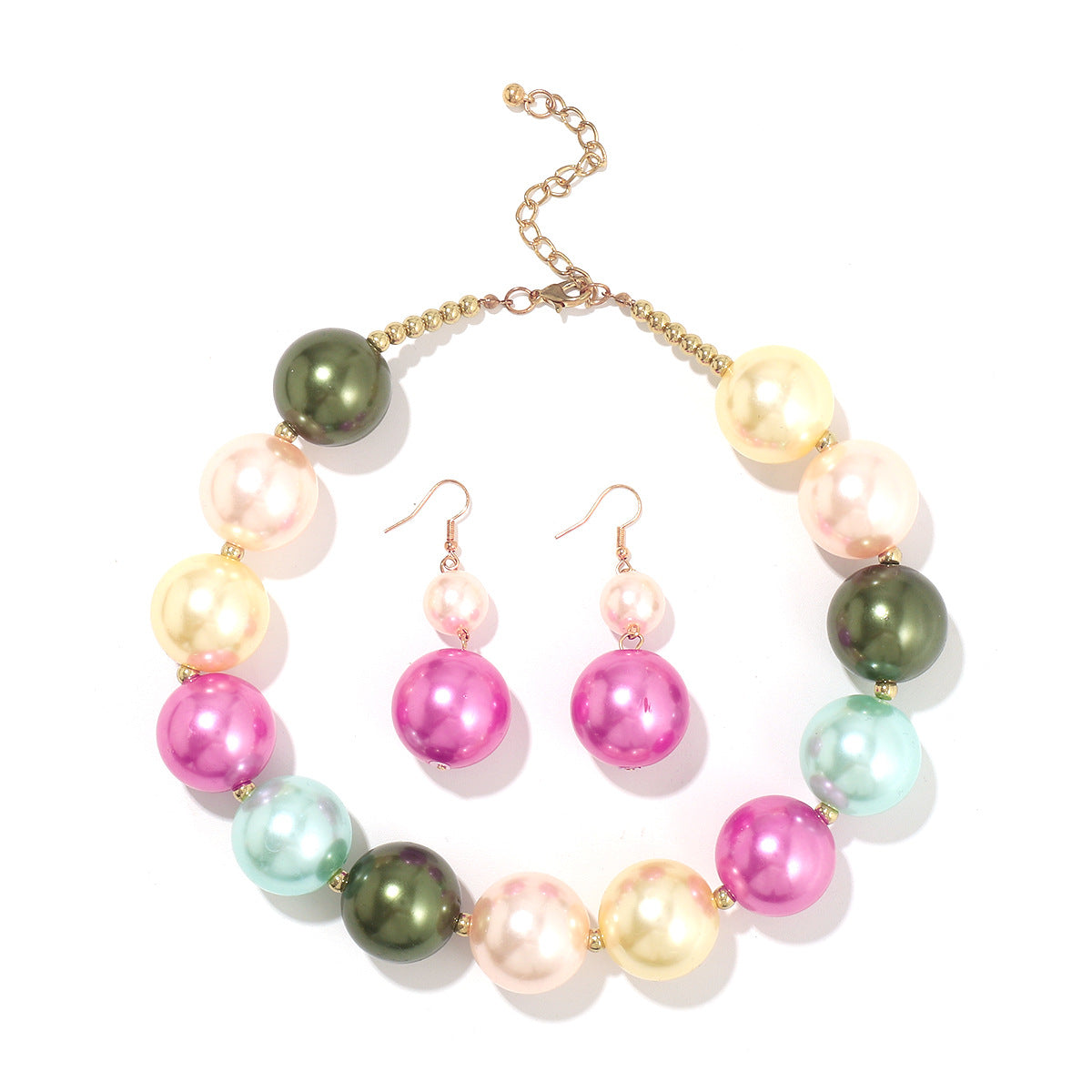 Set di collana di perle geometrica dolce e audace per donna con catena alla clavicola e finitura artigianale