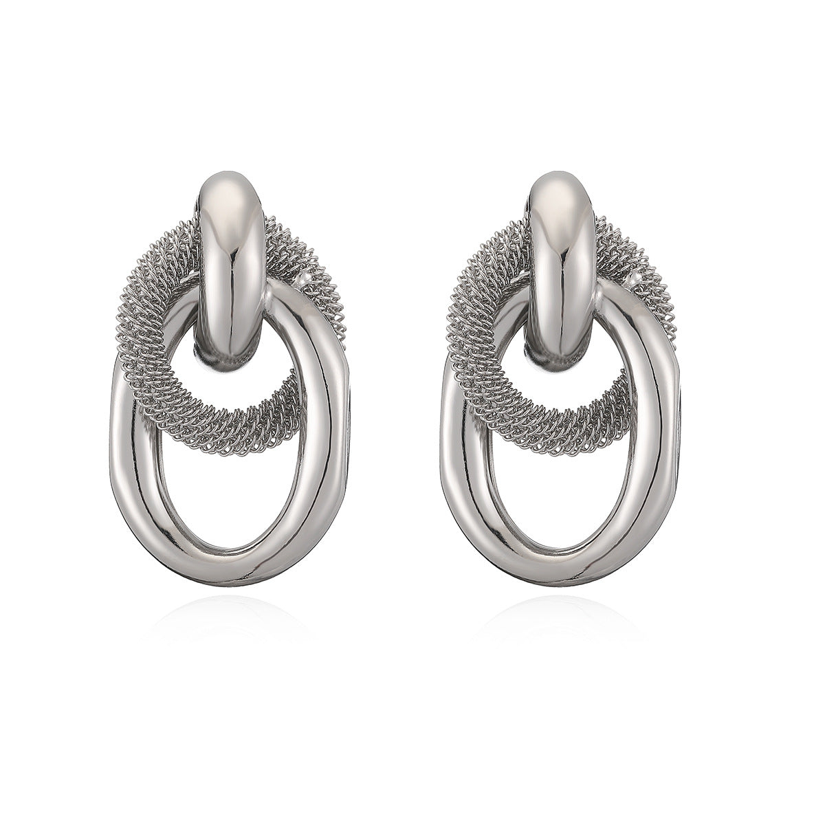 Minimalist Geometric Brass 18K Gold Plated Stud Earrings for Women